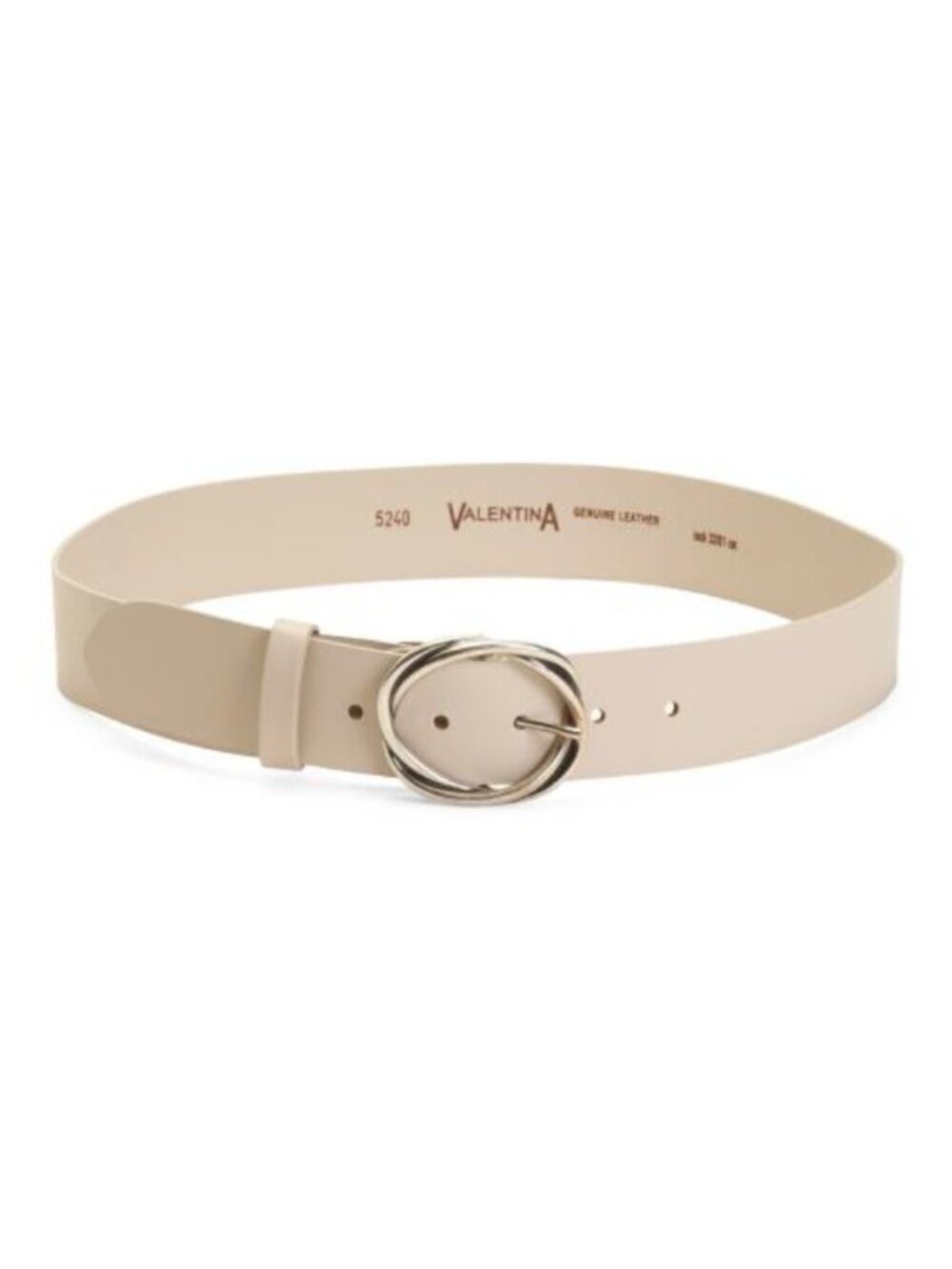 VALENTINA Made In Italy Leather Twist Oval Buckle Belt